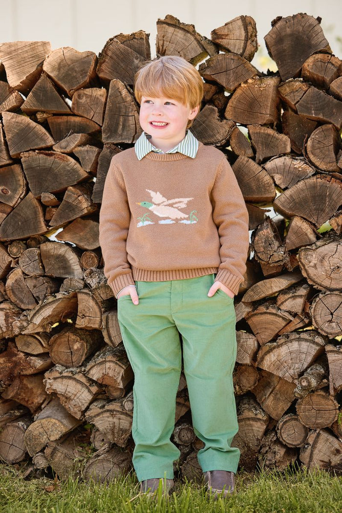 LITTLE ENGLISH INTARSIA SWEATER MALLARD
