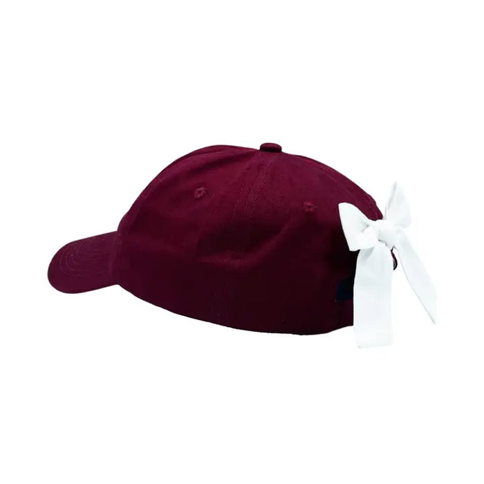 BITS & BOWS MAROON BASEBALL HAT WITH BOW BACK