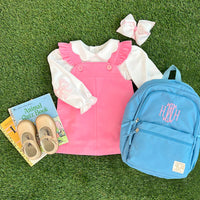 TBBC EMMA ELBOW PATCH TOP WORTH AVE. WHITE