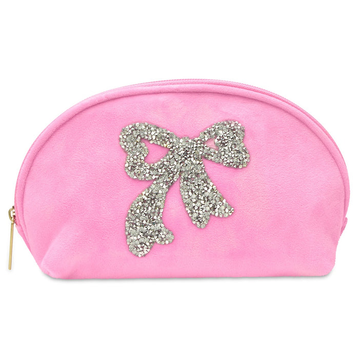 ISCREAM GLITTER BOW OVAL COSMETIC BAG