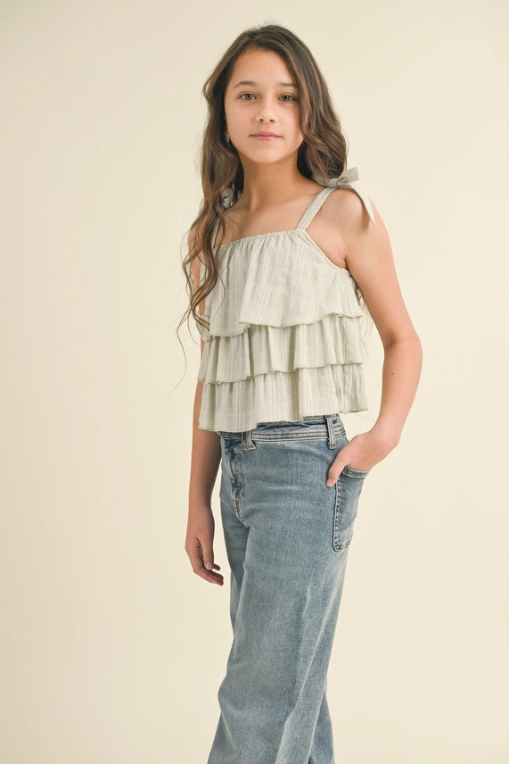 HEART AND ARROW SLEEVELESS TIERED TOP