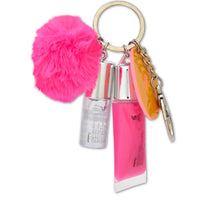 Iscream Donut Lip Gloss and Lip Oil Key Chain Set