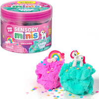 Sensory minis unicorn cloud slime with a container on a white background