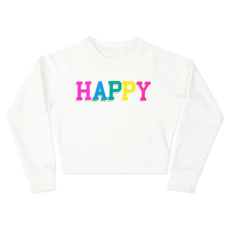 ISCREAM HAPPY WHITE BASIC CREW NECK SWEATSHIRT