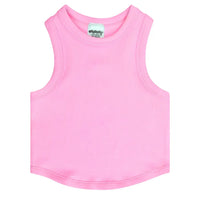 ROSE CROPPED RIBBED RACERBACK TANK TOP