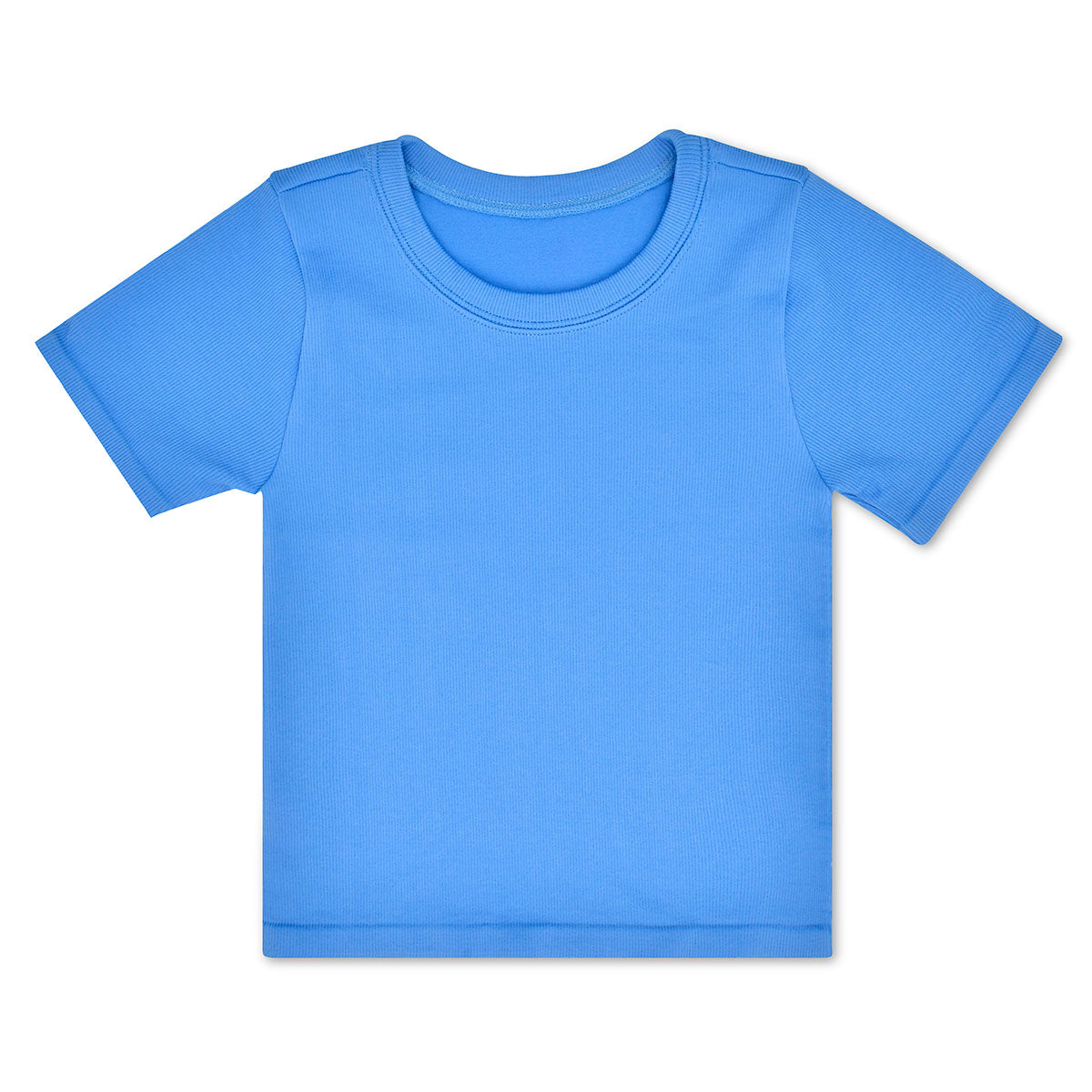 Bright Blue Ribbed Short Sleeve