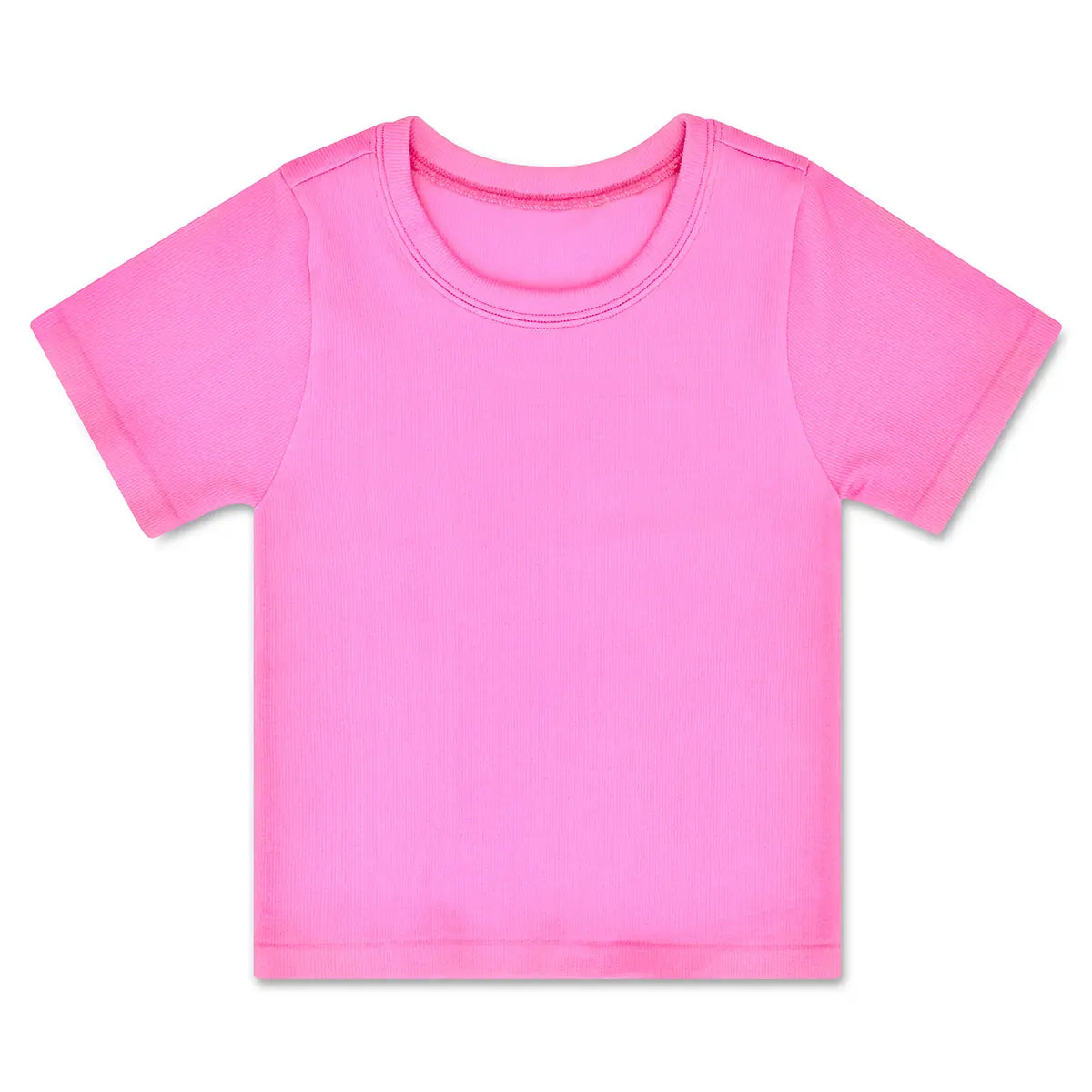 PRETTY PINK RIBBED SHORT SLEEVE