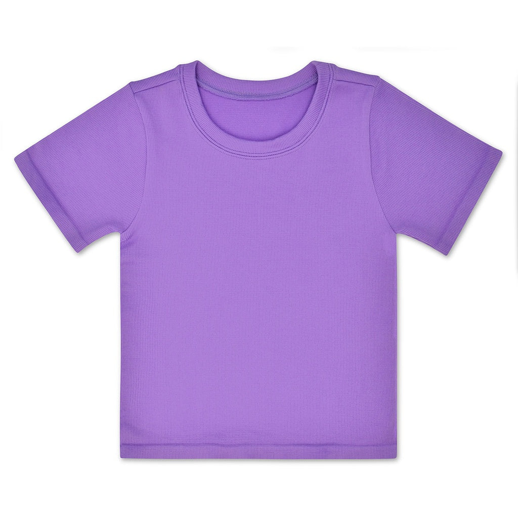 Vivid Violet Ribbed Short Sleeve