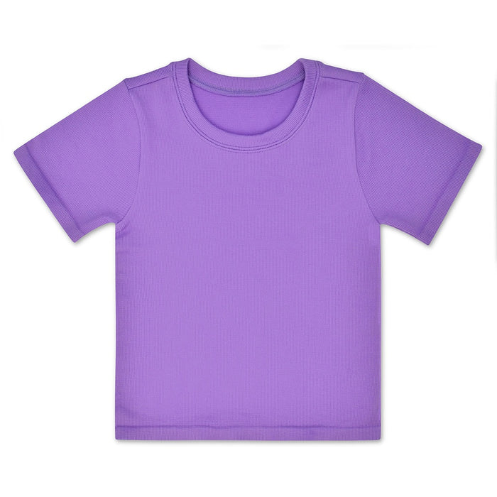 VIVID VIOLET RIBBED SHORT SLEEVE