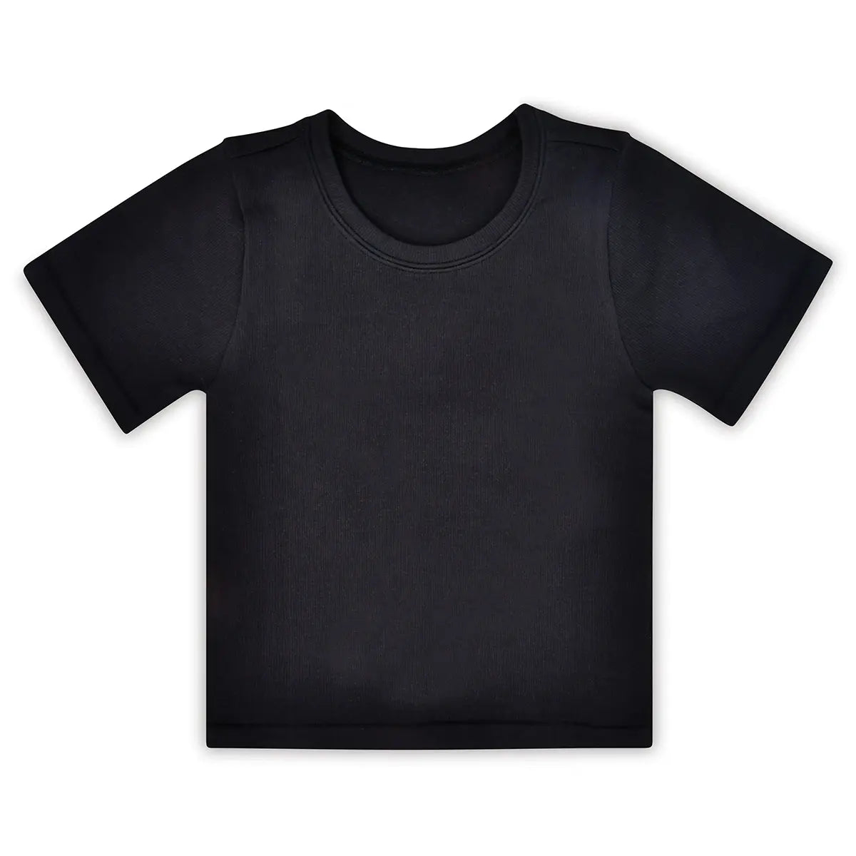 BLACK RIBBED SHORT SLEEVE