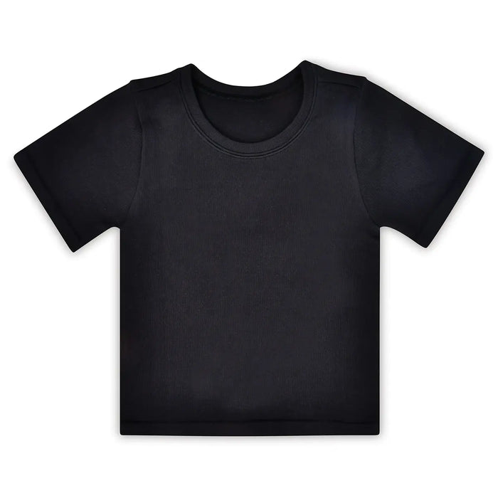 BLACK RIBBED SHORT SLEEVE