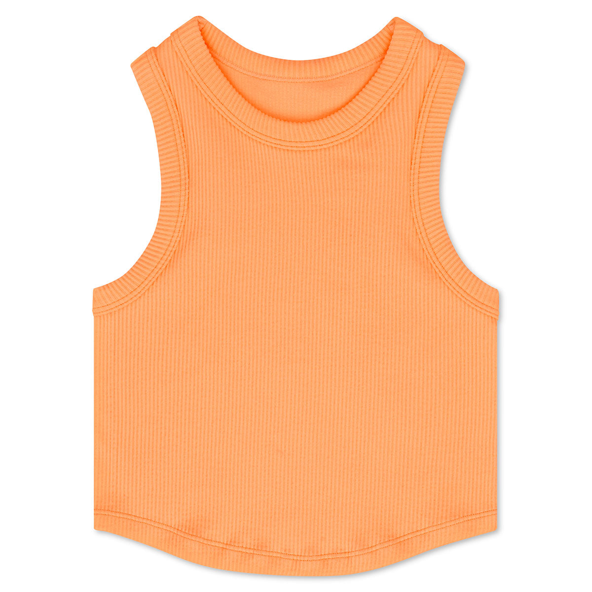 MELON CROPPED RIBBED RACERBACK TANK TOP