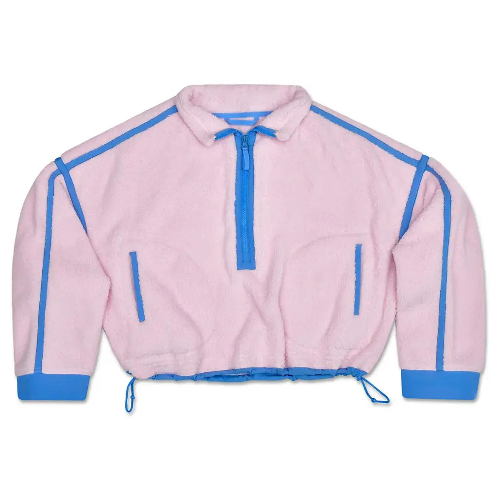 Iscream  1/2 Zip Pink & Periwinkle Sherpa Pullover