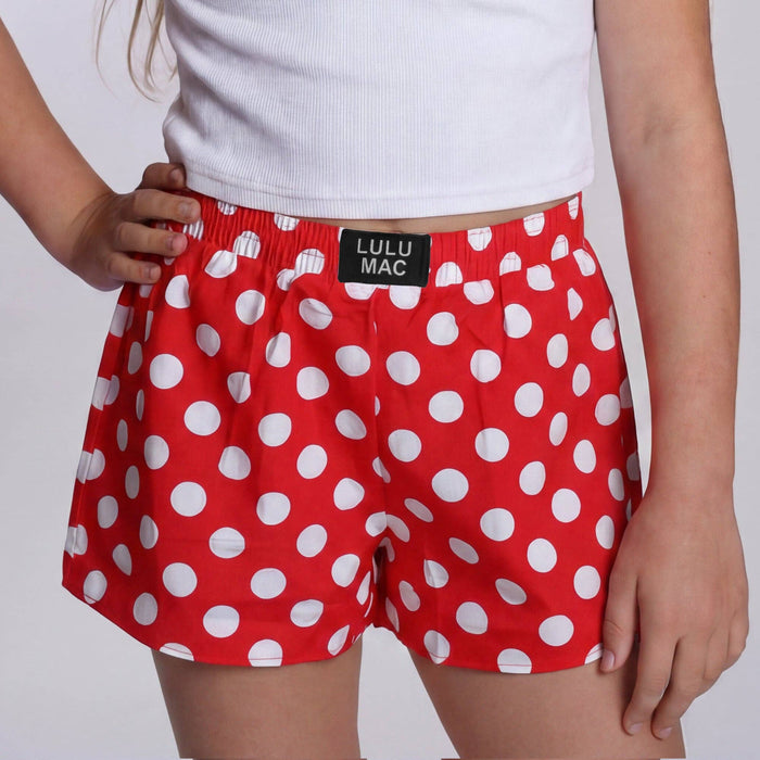 Polka Dot Kids Shorts Red