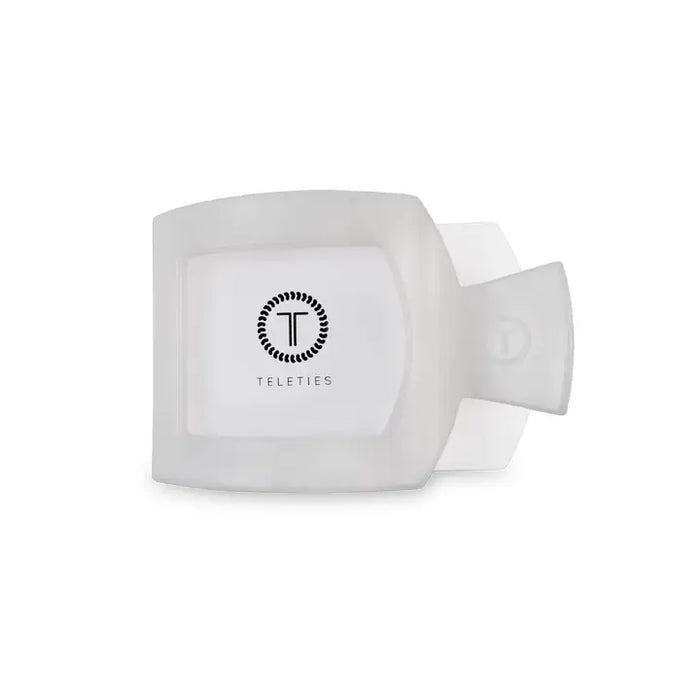 TELETIES COCONUT WHITE SMALL FLAT SQUARE CLIP
