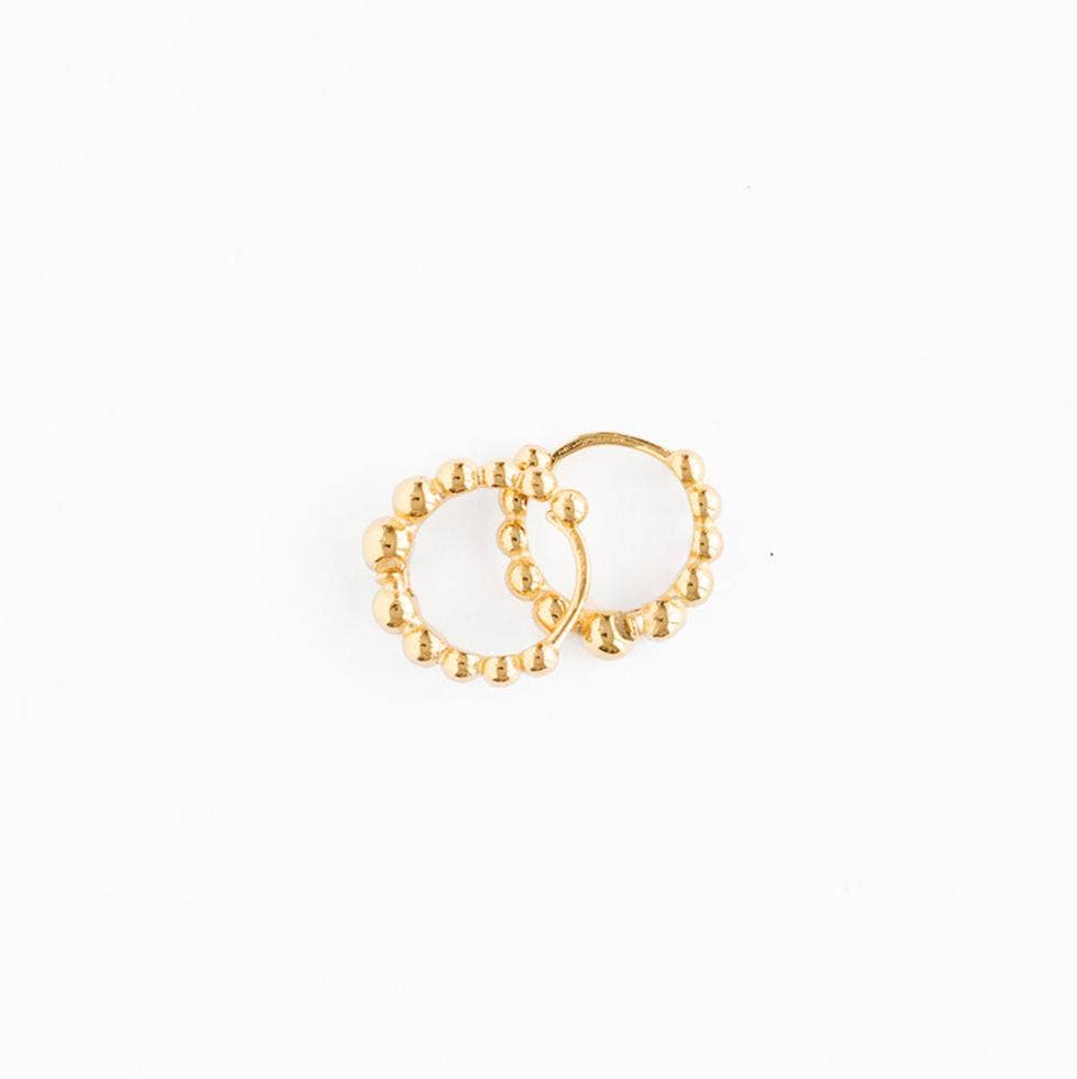 Pip Pop Post Beaded Huggie Hoop Earrings