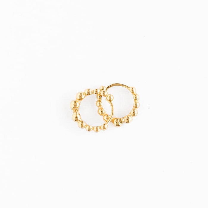 Pip Pop Post Beaded Huggie Hoop Earrings