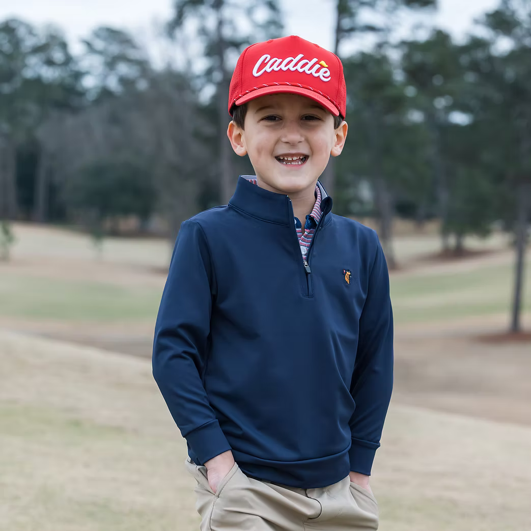 Caddie Youth Performance Rope Hat Red/White