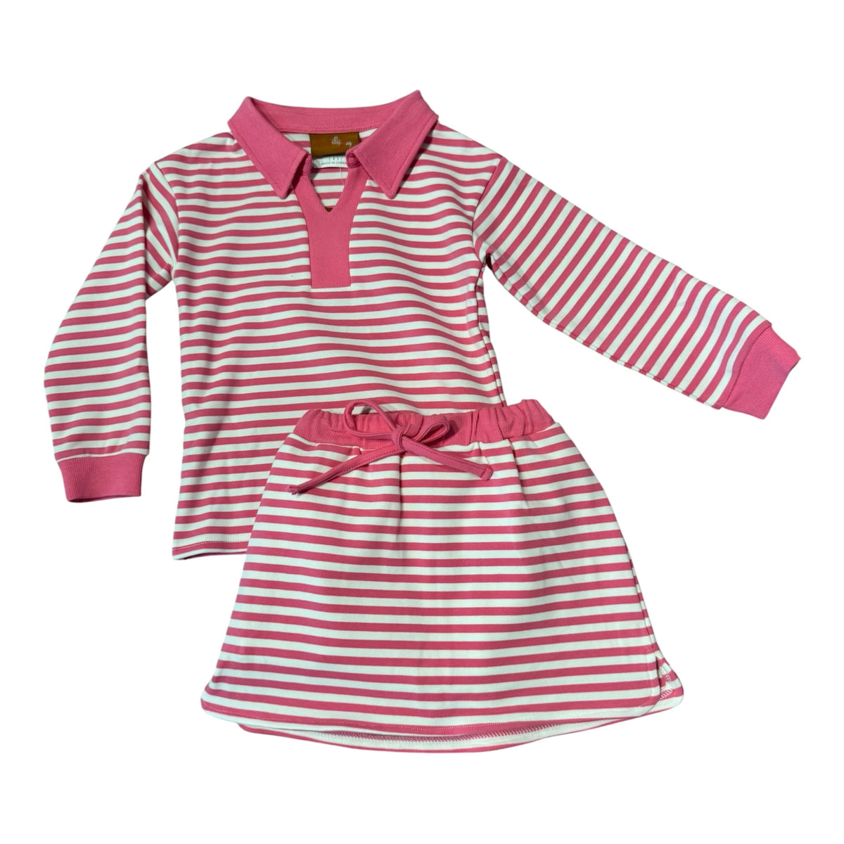 Isabelle Skort Set Pink Stripe