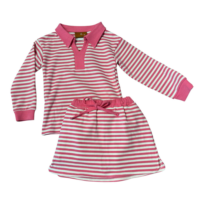 Isabelle Skort Set Pink Stripe