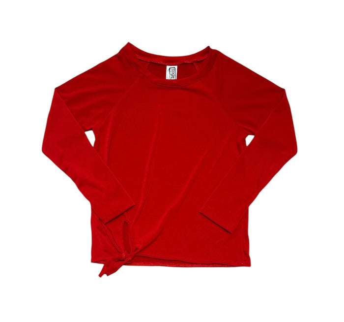 ERGE WRINKLED LS KNIT TOP RED