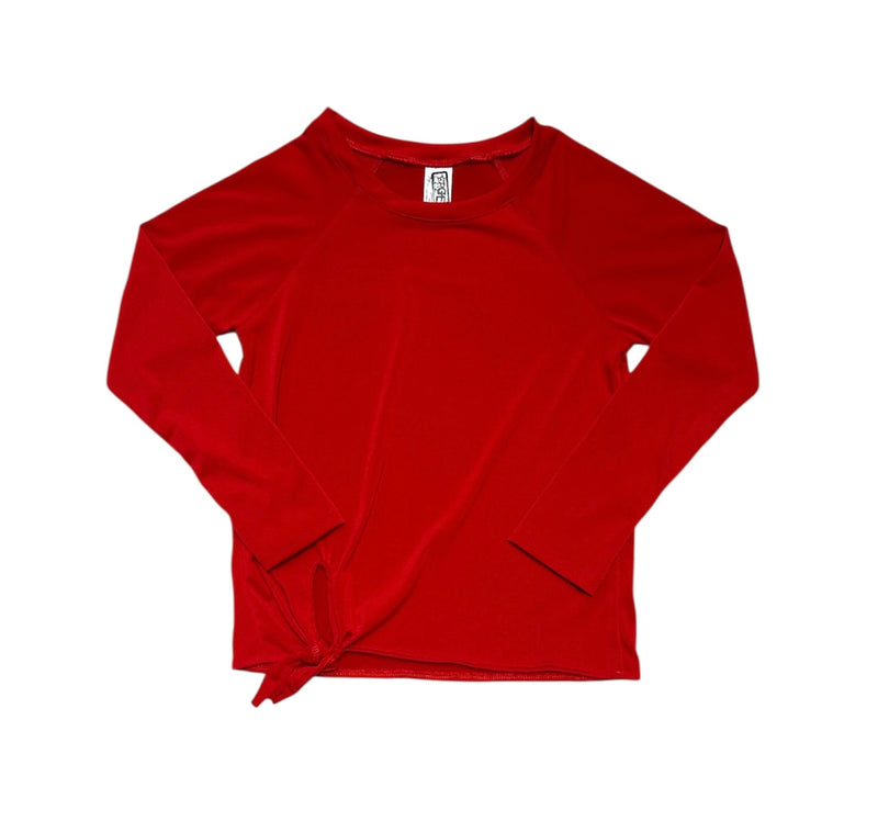 ERGE WRINKLED LS KNIT TOP RED