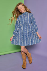 Amelia Dress Chamonix Chambray Embroidery