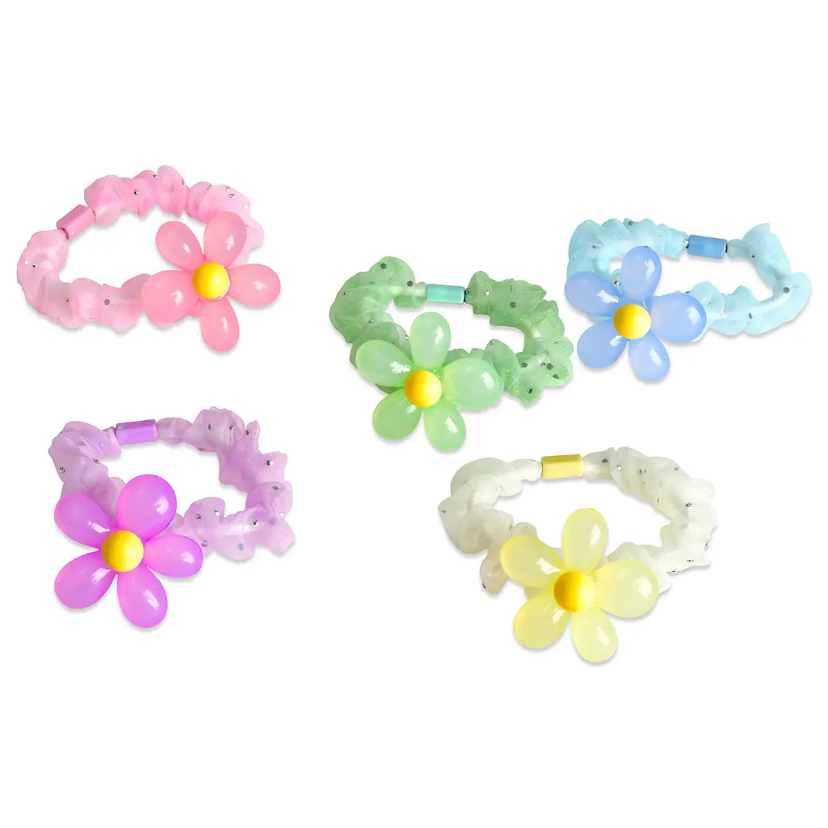 Flower Hair Ties Set