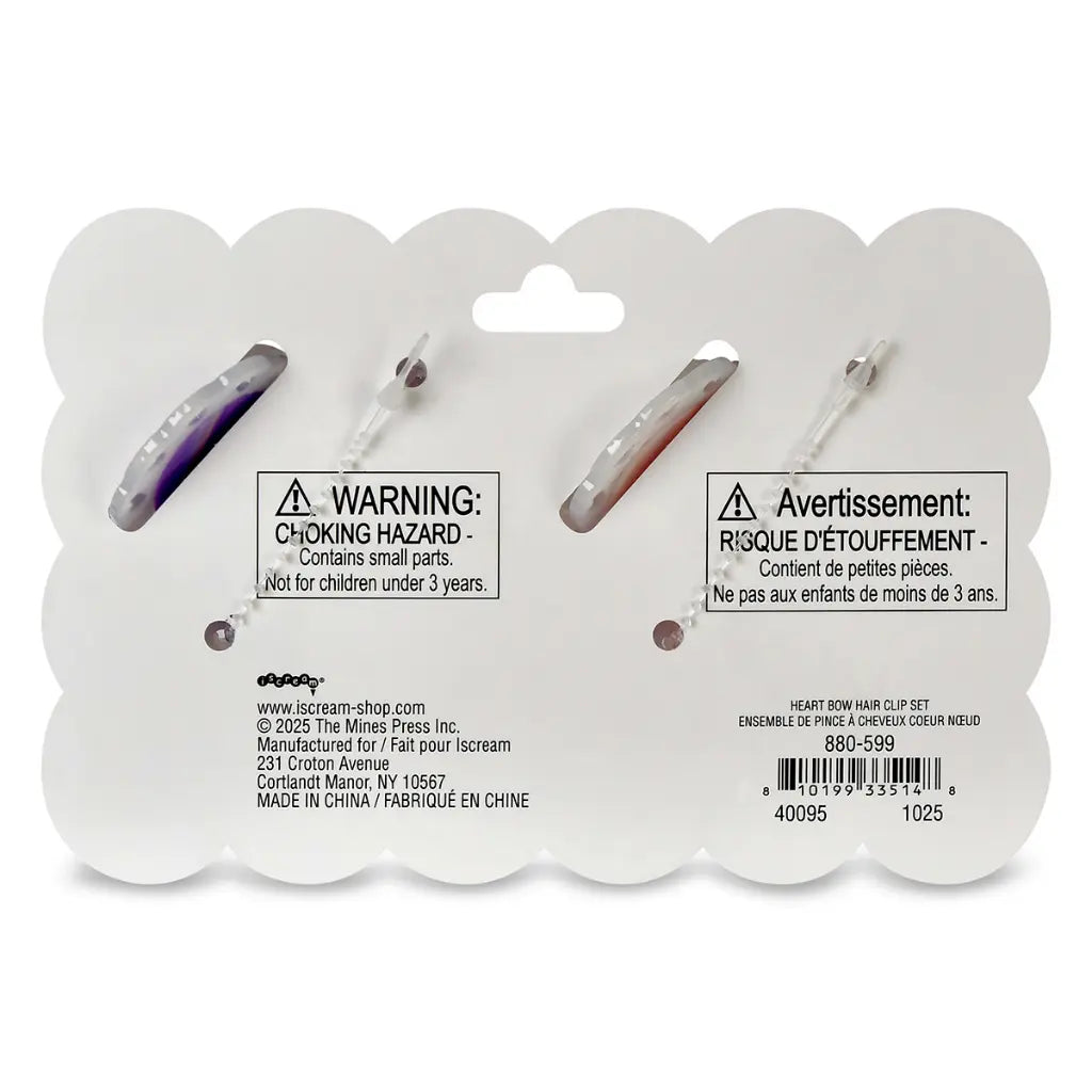 HEART BOW HAIR CLIPS