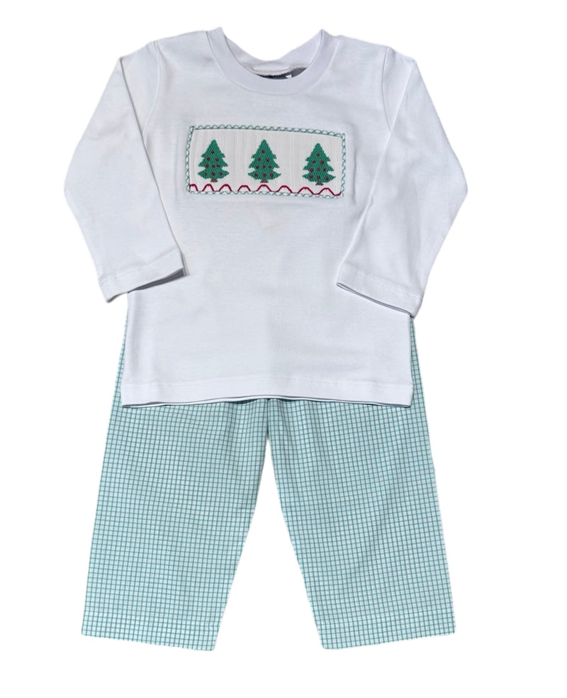 TRUE CHRISTMAS TREE SMOCKED BOYS SET