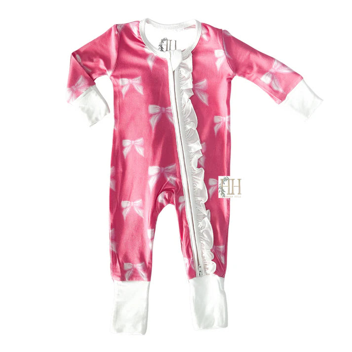 HAMNER HILL TICKLED PINK DOUBLE ZIPPER ROMPER