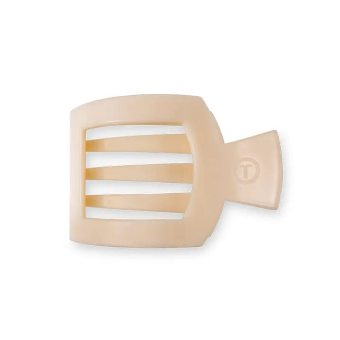 TELETIES ALMOND BEIGE SMALL FLAT SQUARE CLIP