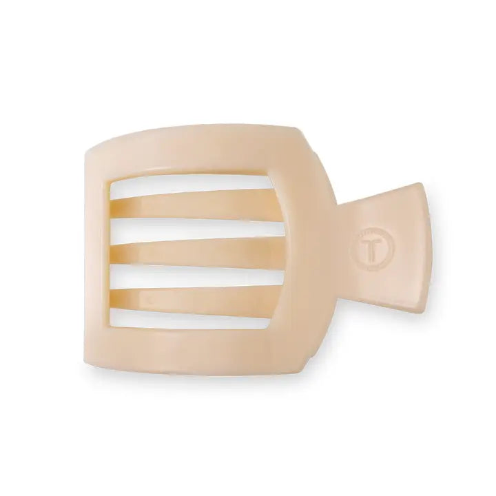 TELETIES ALMOND BEIGE MEDIUM FLAT SQUARE CLIP