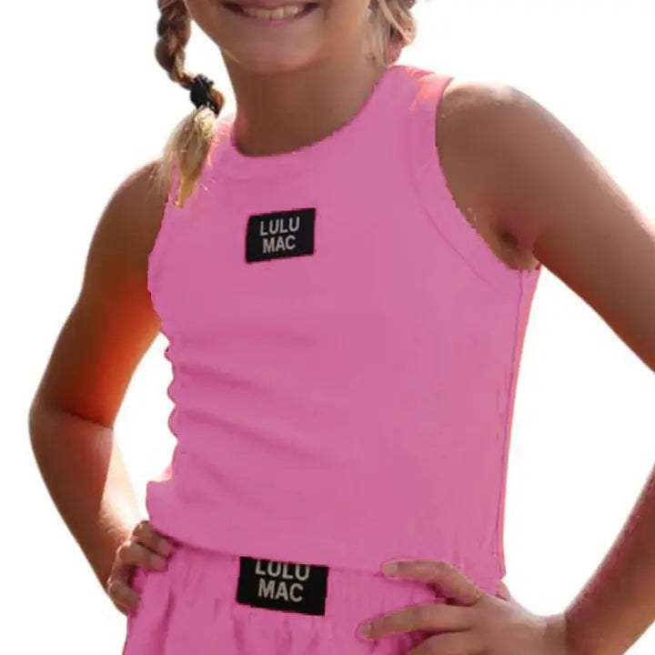 LULU MAC BUBBLEGUM KIDS SOLID TANK