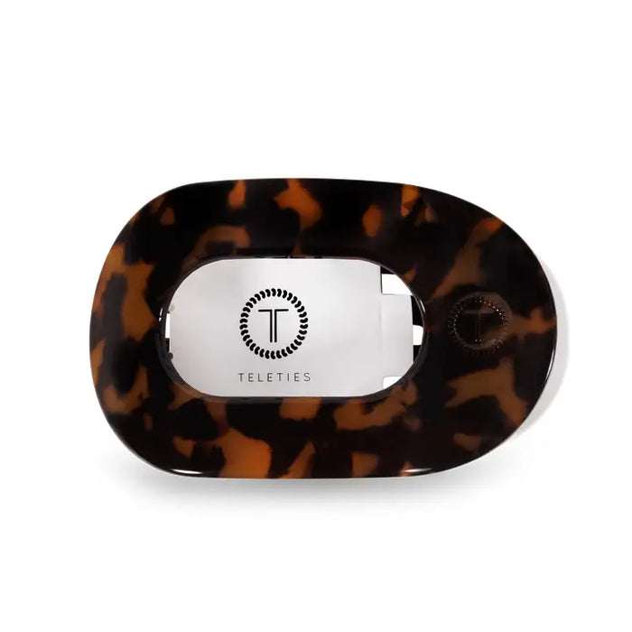 TELETIES TORTOISE MEDIUM FLAT ROUND CLIP