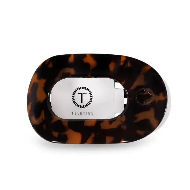 TELETIES TORTOISE MEDIUM FLAT ROUND CLIP