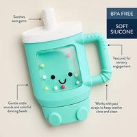Itzy Ritzy Bitzy Shake™ - Silicone Teether with Rattle: Tumbler