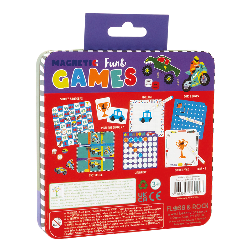 FLOSS & ROCK CARS MAGNETIC GAMES TIN