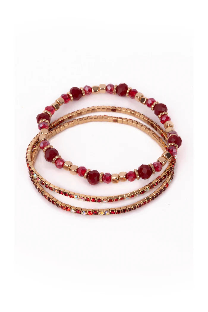 GREAT PRETENDERS BOUTIQUE RUBY RED BRACELET 3 PC SET