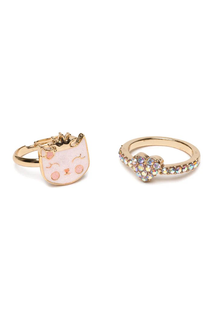 GREAT PRETENDERS BOUTIQUE KITTY LOVE RING SET