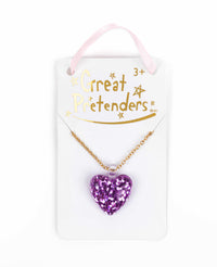 GREAT PRETENDERS BOUTIQUE GLITTER HEART NECKLACE