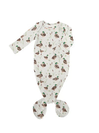 Baby Gown with duck pattern on a white background