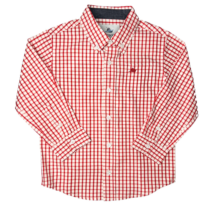SOUTHBOUND LS DRESS SHIRT RED/WHITE
