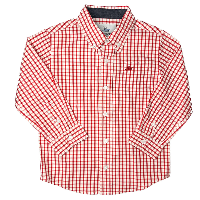 SOUTHBOUND LS DRESS SHIRT RED/WHITE