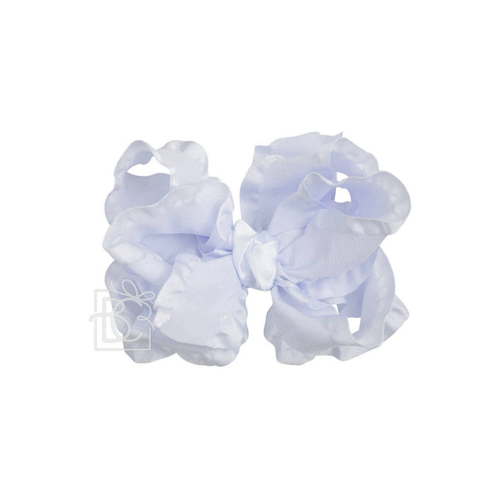 DOUBLE RUFFLE BOW LARGE LIGHT BLUE