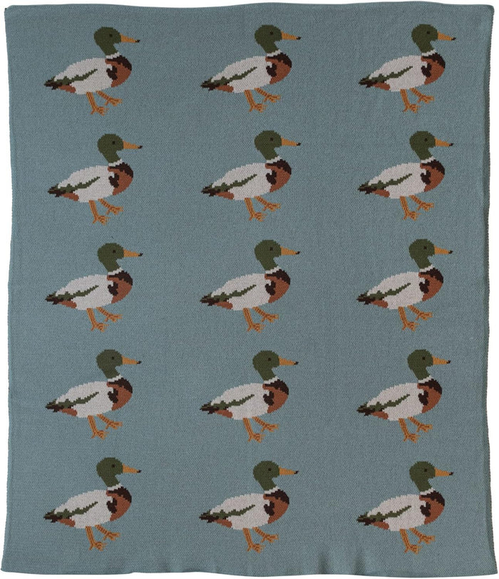 CREATIVE CO-OP COTTON KNIT BLANKET DUCKS