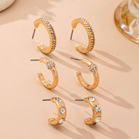 Gold-Tone Crystal Huggie Hoop Earring Set