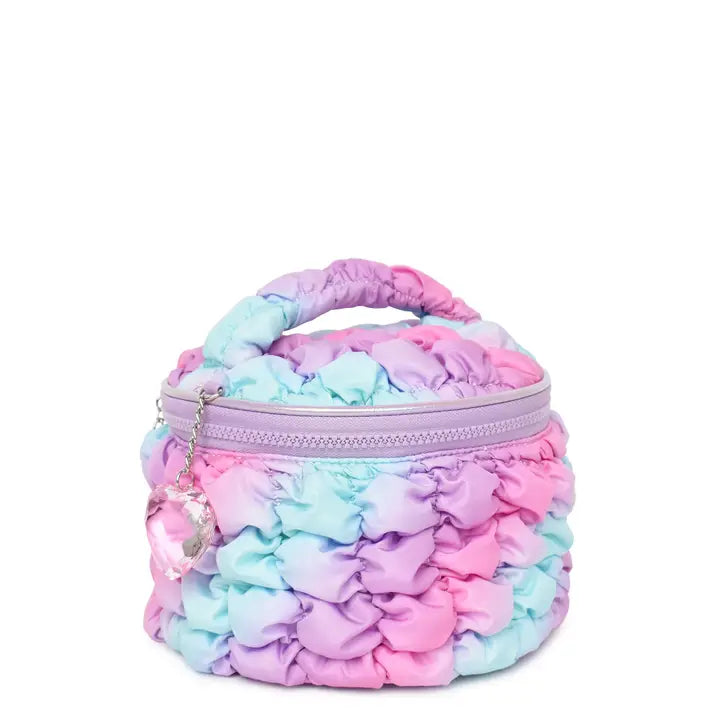 OMG ACCESORIES QULITED SCRUNCHIES GLAM BAG WITH HEART CHARM