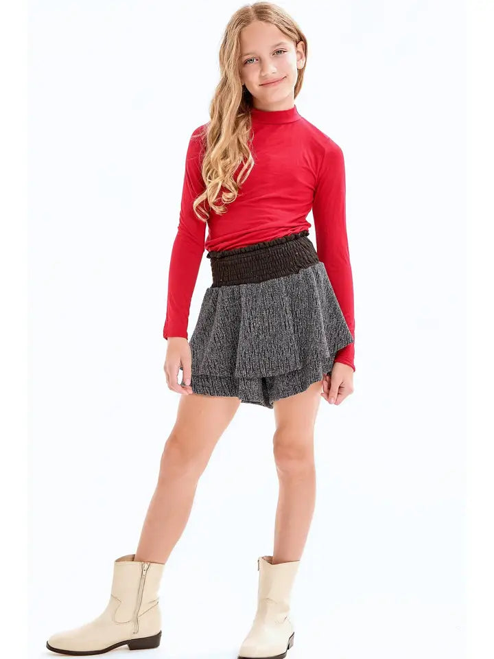GOOD GIRL MOCK NECK KNIT TOP RED