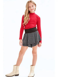 GOOD GIRL MOCK NECK KNIT TOP RED